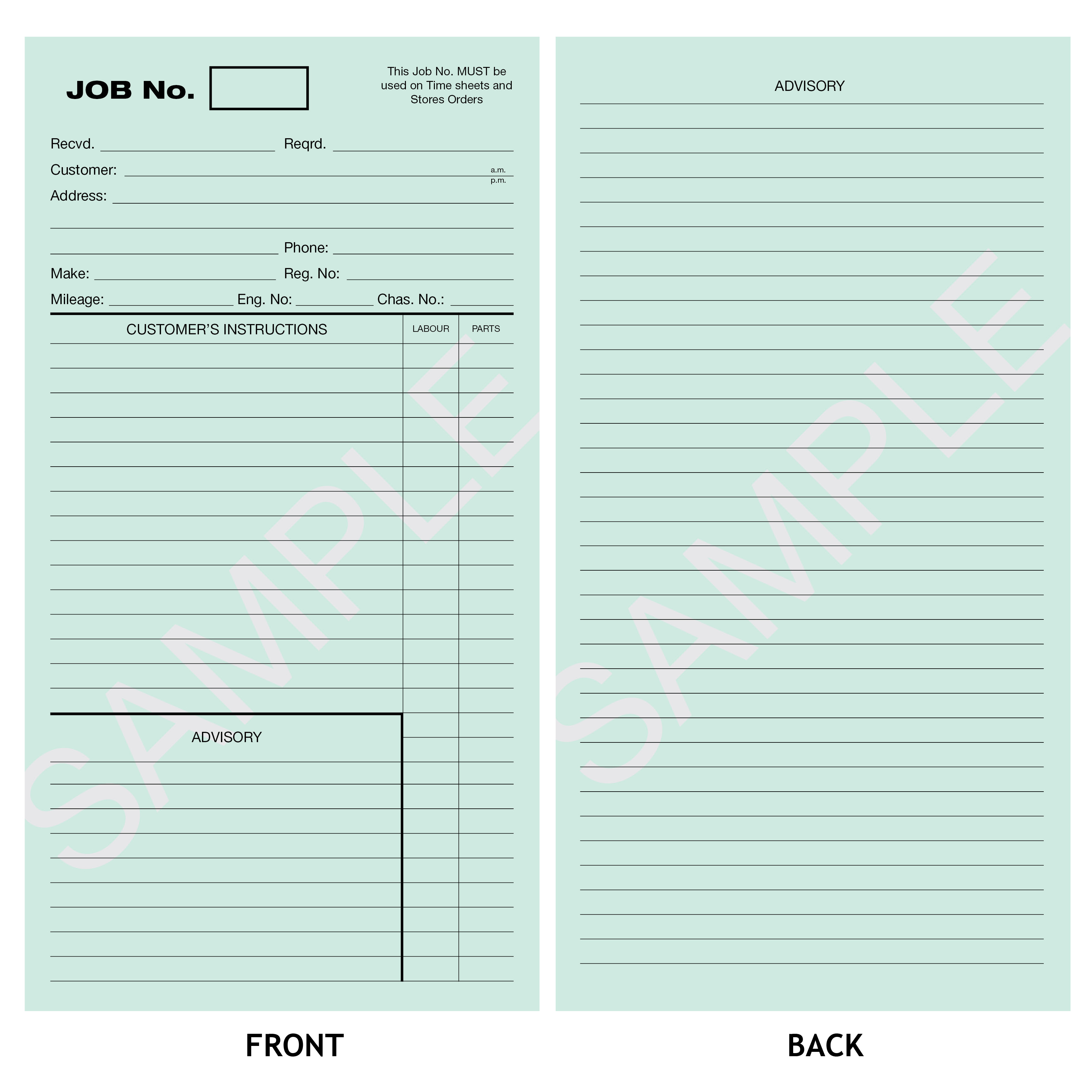bristol based suppliers of printed stationery for all business and job cards for mechanics templates